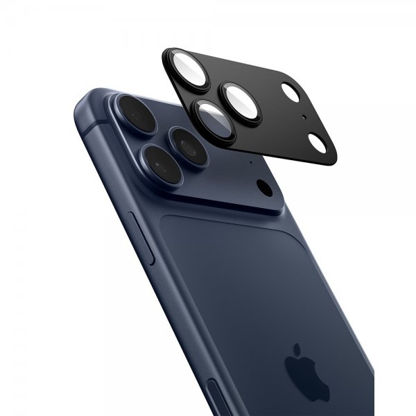 Spigen iPhone 17 Pro Max Kamerabeskytter Glas.tR EZ Fit Optik Pro XL Sort