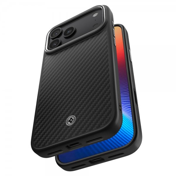 Spigen iPhone 17 Pro Max Cover Enzo Aramid T MagFit Sort Sølv