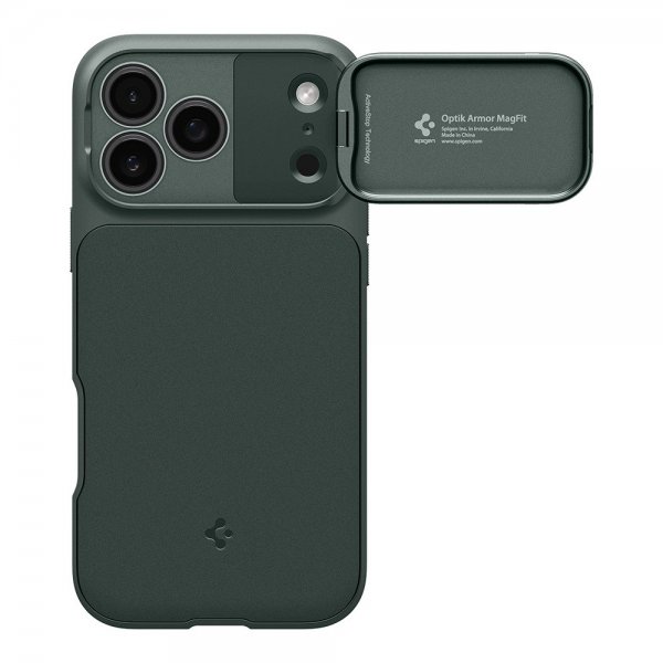 Spigen iPhone 17 Pro Max Cover Optik Armor MagFit Abyss Green