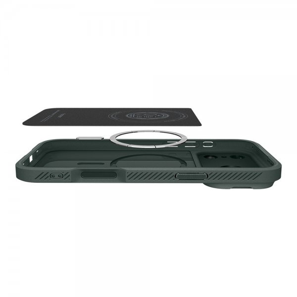 Spigen iPhone 17 Pro Max Cover Optik Armor MagFit Abyss Green