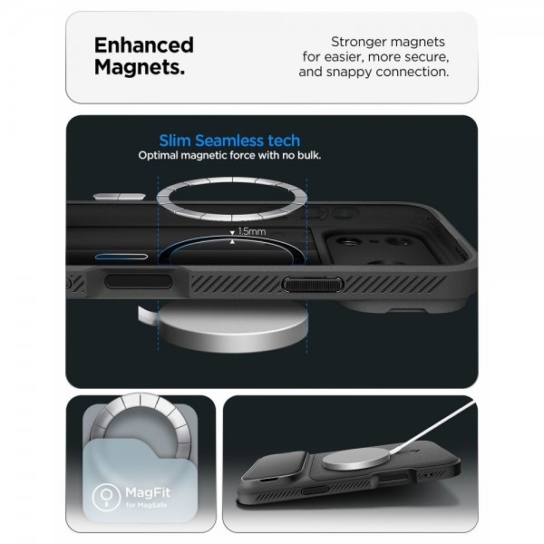 Spigen iPhone 17 Pro Max Cover Optik Armor MagFit Sort