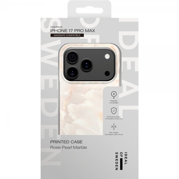 Ideal of Sweden iPhone 17 Pro Max Cover Printed Case MagSafe Rose Pearl Marble