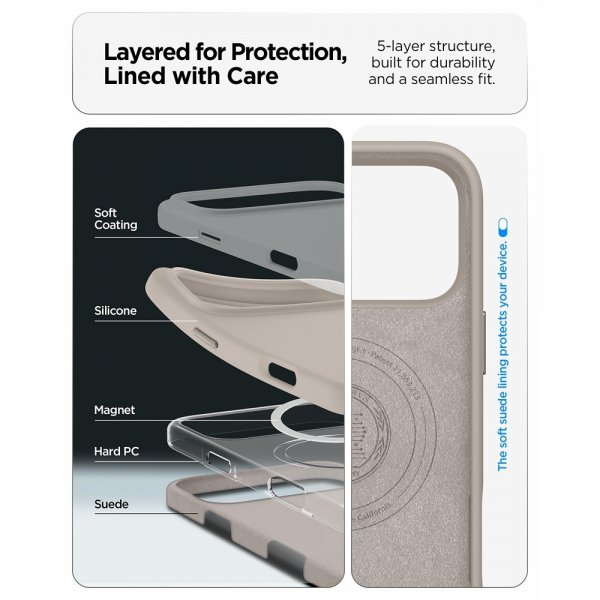 Spigen iPhone 17 Pro Max Cover Silicone Fit MagFit Stone