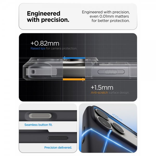 Spigen iPhone 17 Pro Max Cover Silicone Fit MagFit Sort