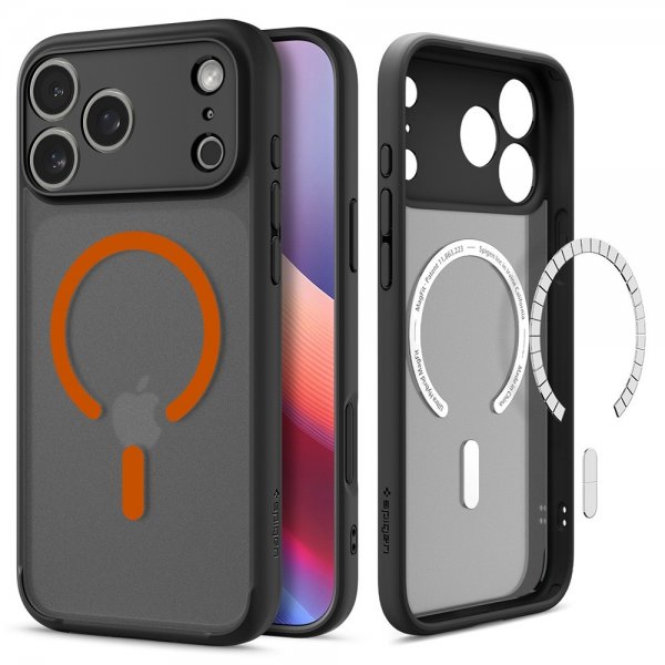 Spigen iPhone 17 Pro Max Cover Ultra Hybrid MagFit Frost Black Orange