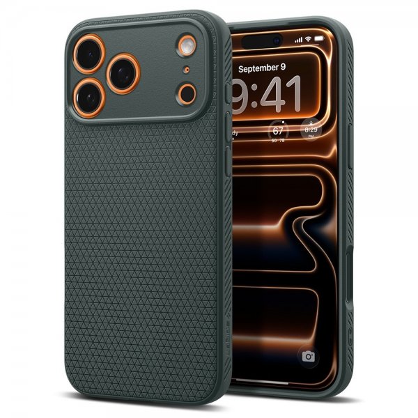 Spigen iPhone 17 Pro Cover Liquid Air Abyss Green
