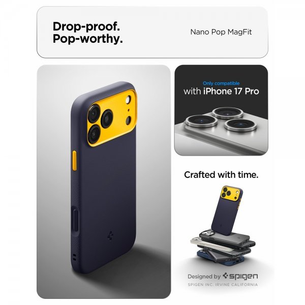 Spigen iPhone 17 Pro Cover Nano Pop MagFit Blueberry Navy