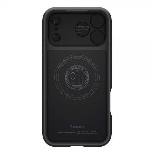 Spigen iPhone 17 Pro Cover Optik Armor MagFit Sort