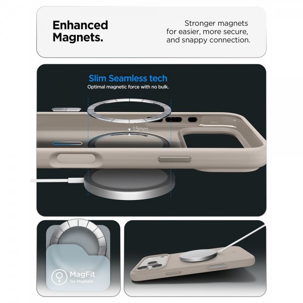 Spigen iPhone 17 Pro Cover Silicone Fit MagFit Stone