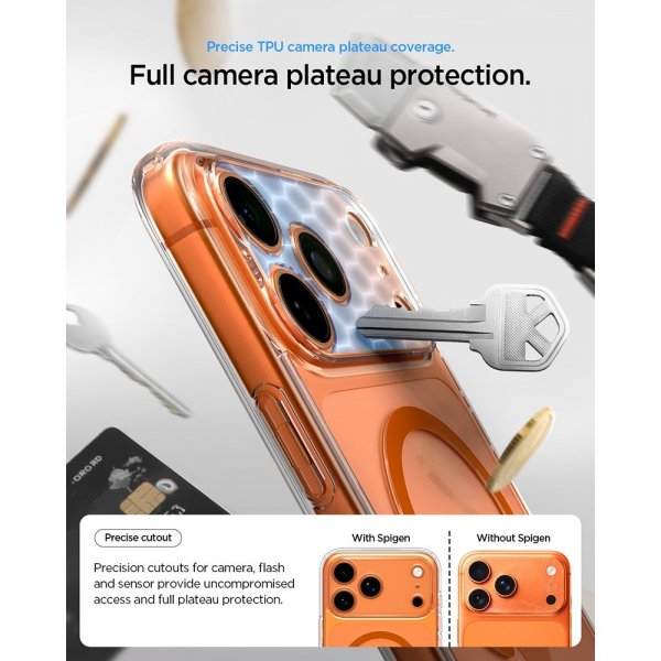 Spigen iPhone 17 Pro Cover Ultra Hybrid MagFit Clear Orange