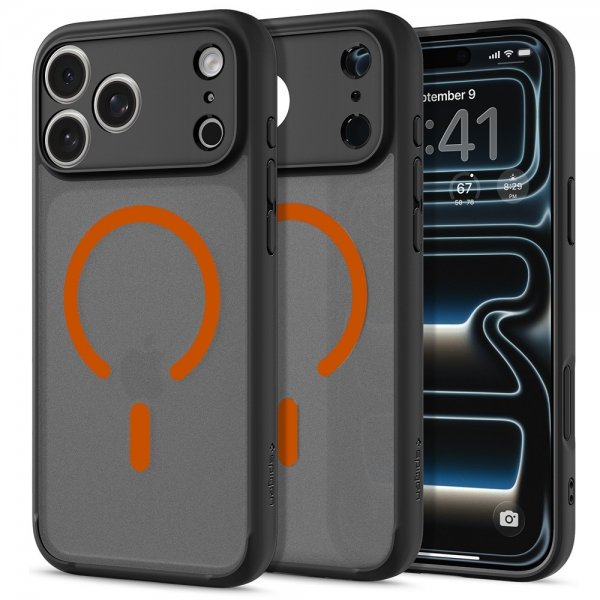 Spigen iPhone 17 Pro Cover Ultra Hybrid MagFit Frost Black Orange