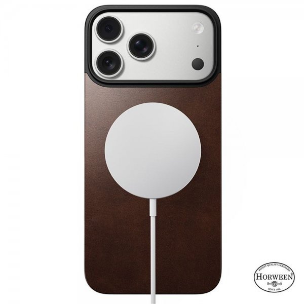 Nomad iPhone 17 Pro Skin Mag Læder Bagside Rustik Brun