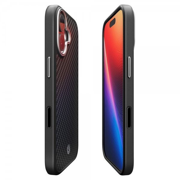 Spigen iPhone 17 Cover Enzo Aramid T MagFit Sort Sølv