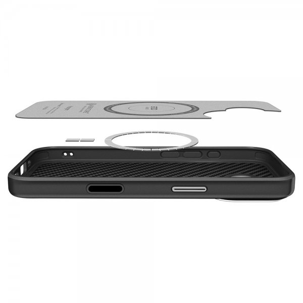 Spigen iPhone 17 Cover Enzo Aramid T MagFit Sort Sølv