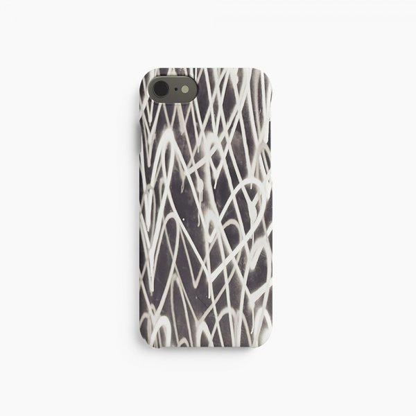 agood company iPhone 6/6S/7/8/SE Cover Växtbaserat Graffiti Heart Black White