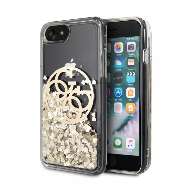 Guess iPhone 7/8/SE Cover Glitter Circle Guld