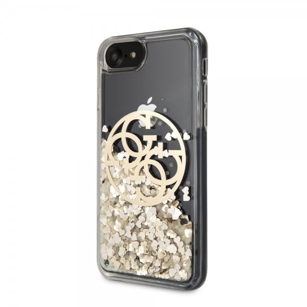 Guess iPhone 7/8/SE Cover Glitter Circle Guld