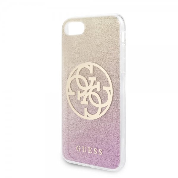 Guess iPhone 7/8/SE Cover Glitter Circle Rosaguld