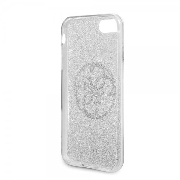 Guess iPhone 7/8/SE Cover Glitter Circle Silver