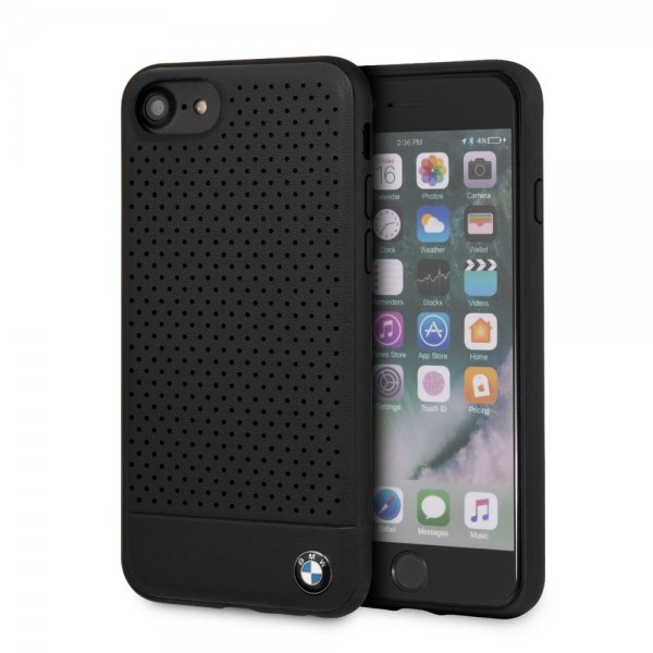 BMW iPhone 7/8/SE Cover Logo Perforeret Sort