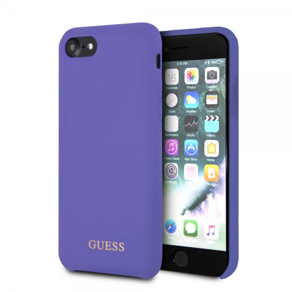Guess iPhone 7/8/SE Cover Silikone Logo Lilla