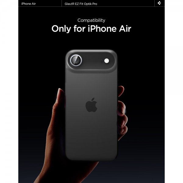 Spigen iPhone Air Kamerabeskyttelse GLAS.tR EZ Fit Optik Pro 2-pak Grå