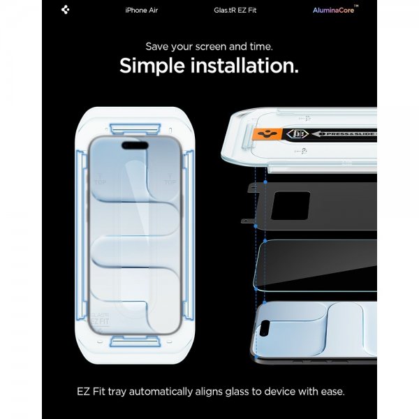 Spigen iPhone Air Skærmbeskyttelse GLAS.tR EZ Fit 2-pak