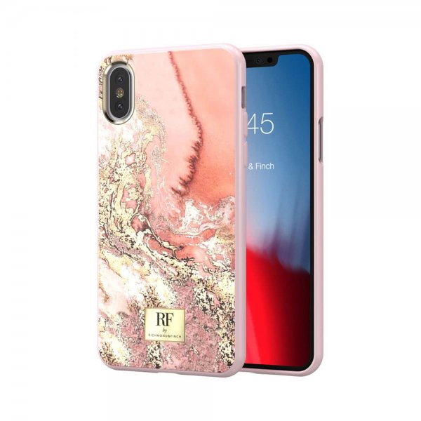 Richmond & Finch iPhone X/Xs Cover Pink Marble Gold