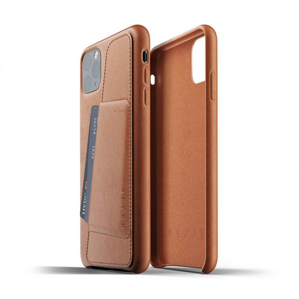 Mujjo iPhone 11 Pro Max cover Full Leather Wallet Case Tan
