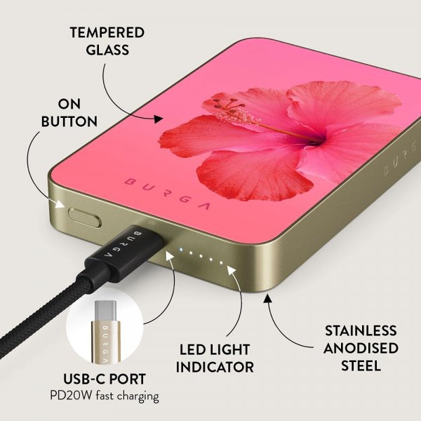 Burga Powerbank MagSafe 5000 mAh Island Girl Guld