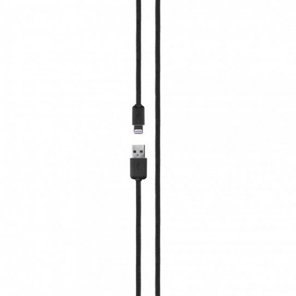 Xqisit Kabel Flettet USB-A til Lightning 1.8m Sort