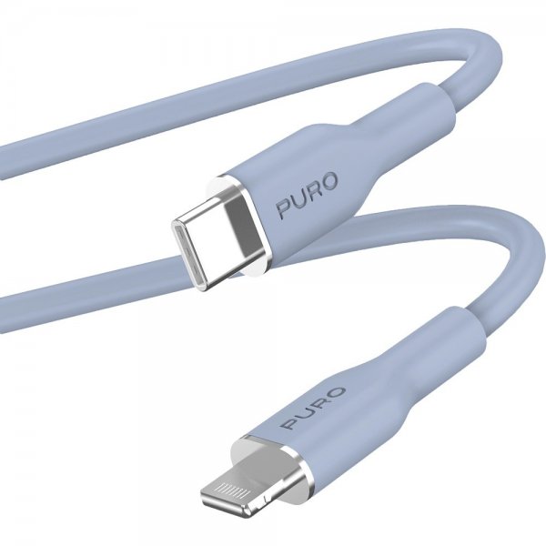 Puro Kabel Soft Charge & Sync Kabel USB-C/Lightning 1.5m Lyseblå