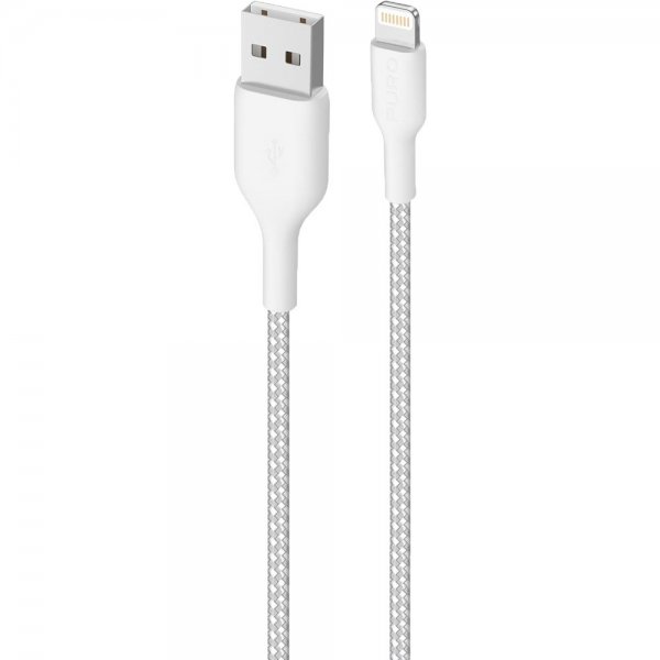 Puro Kabel Ultra Strong Fabric Cable USB-A/Lightning 1.2m Hvid