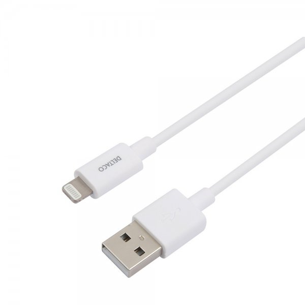 Deltaco Kabel USB-A-kabel med Lightning-stik 1m Hvid