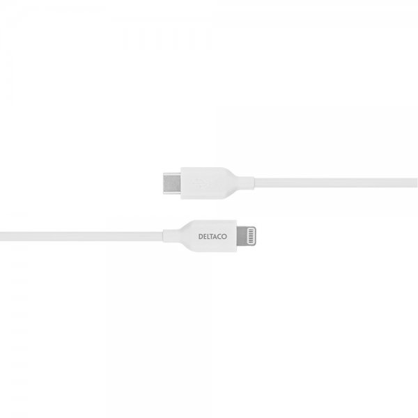 Deltaco Kabel USB-C Kabel med Lightning Stik 1m Hvid