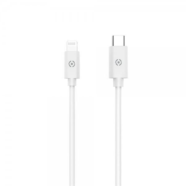 Celly USB-C til Lightning-kabel 2M Hvid