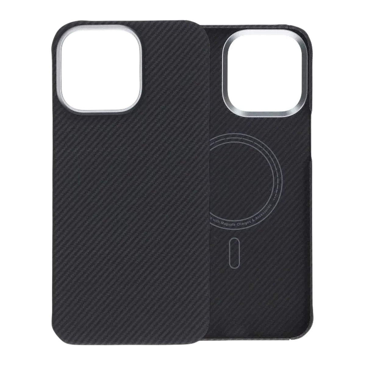 iPhone 15 Pro Max Cover Kevlar MagSafe Sort med striber