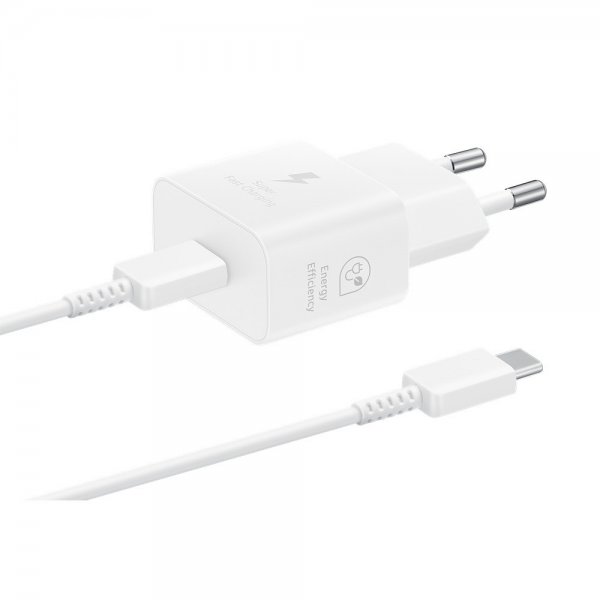 Samsung Original Oplader med Kabel 25W Power Adapter Hvid