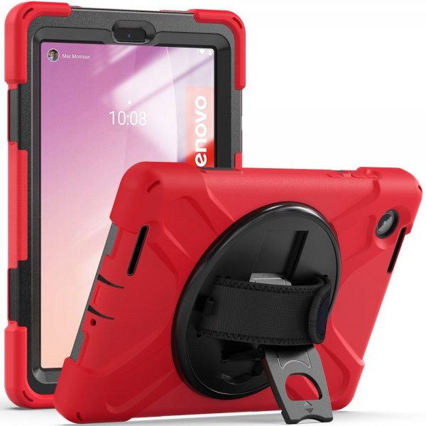 Lenovo Tab M8 (4. generation) TB300 Cover med Håndgreb Standerfunktion Rød