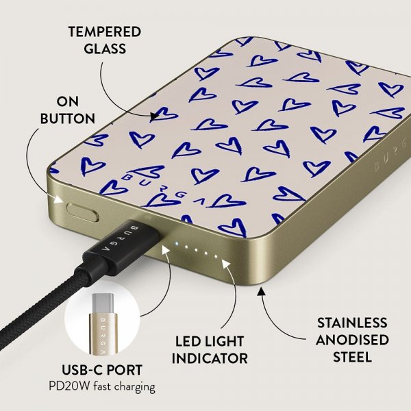 Burga Powerbank MagSafe 5000 mAh Love Me Right Guld