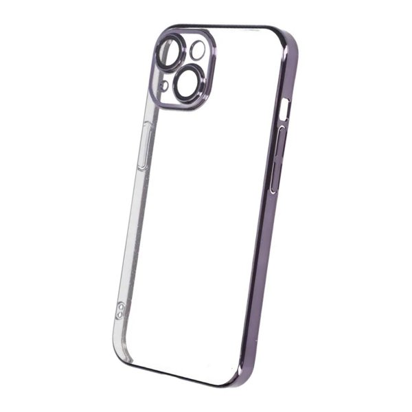 iPhone 15 Cover Glitter Transparent Stødsikkert Lilla