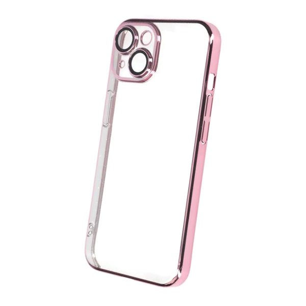 iPhone 15 Cover Glitter Gennemsigtigt Stødsikkert Lyserødt