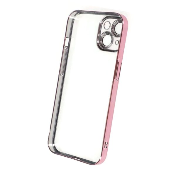 iPhone 15 Cover Glitter Gennemsigtigt Stødsikkert Lyserødt
