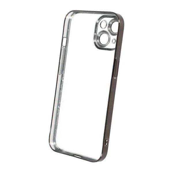 iPhone 15 Cover Glitter Transparent Stødsikkert Sort