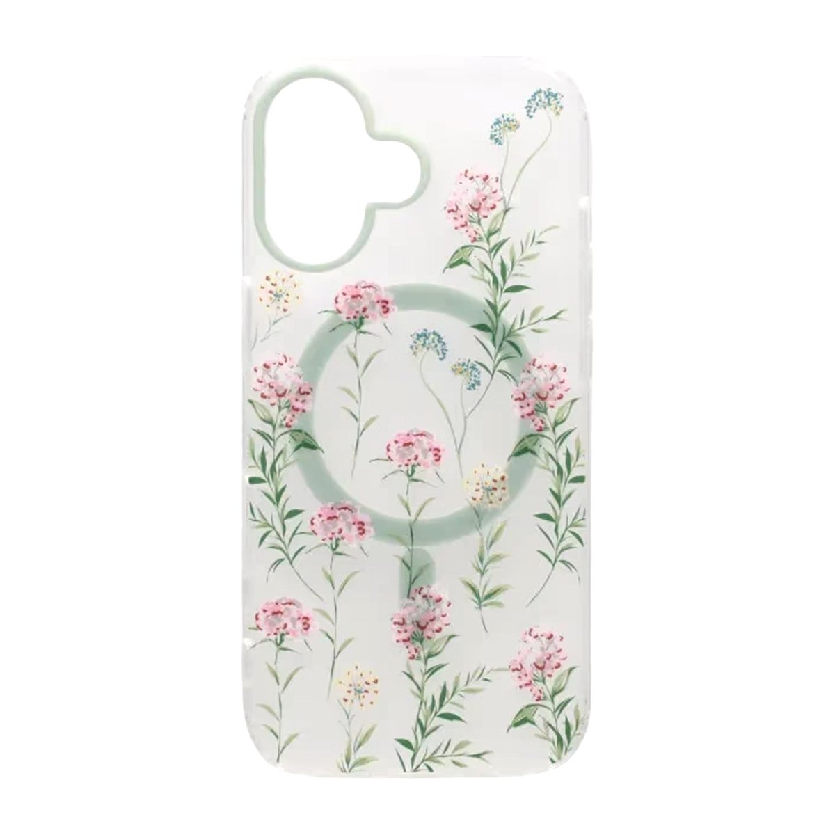 iPhone 17 Cover med blomstermønster og mat finish samt MagSafe Grøn