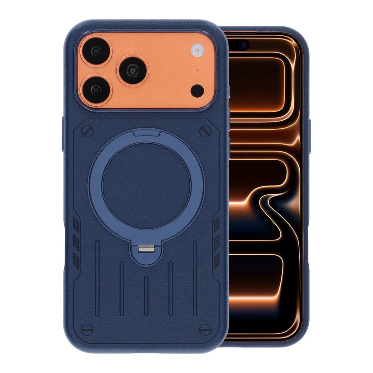 iPhone 17 Pro Max/iPhone 18 Pro Max Cover i Mecha med MagSafe-stativ Blå