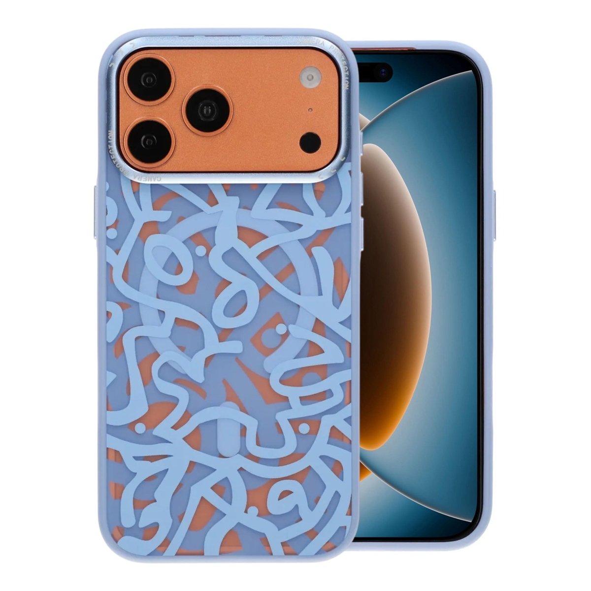 iPhone 17 Pro Max Cover Graffiti MagSafe Lyseblå