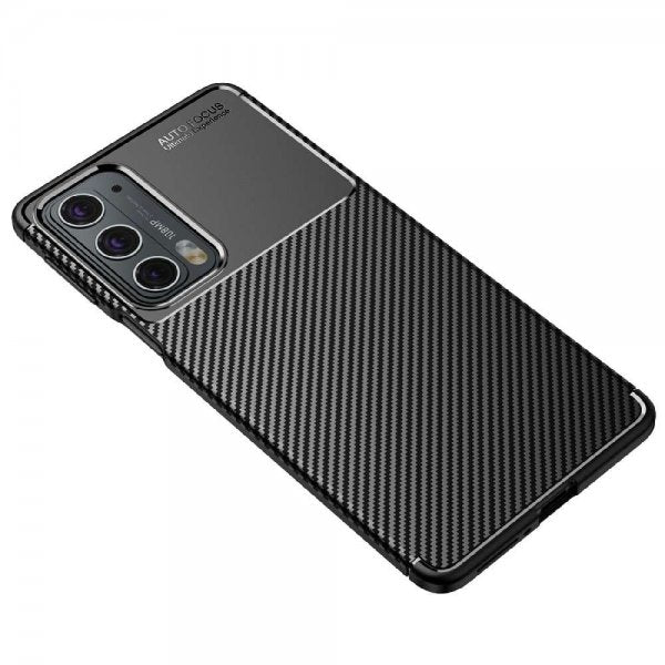 Motorola Edge 20 Cover Kulfibertekstur Sort