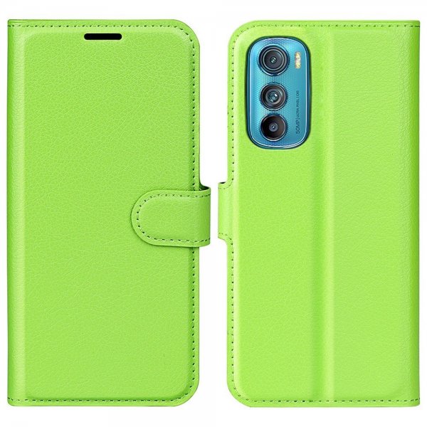 Motorola Edge 30 Etui Litchi Grøn