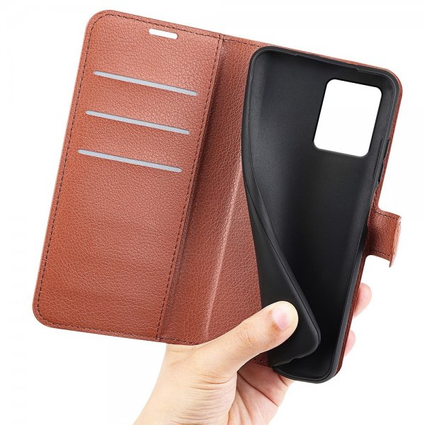Motorola Moto G14 Etui Litchi Brun